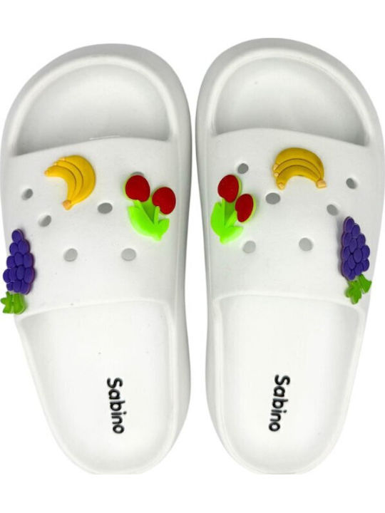 Women's Flip Flops with Platforms in White Color