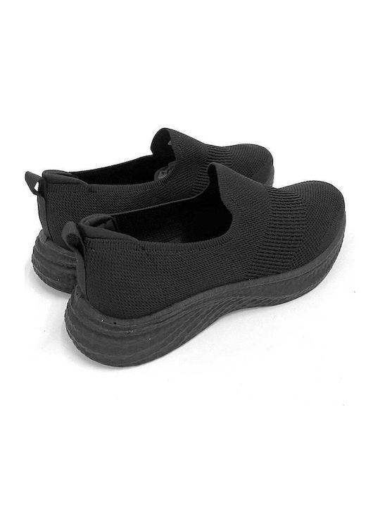 Stoff Herren Slip-Ons Schwarz