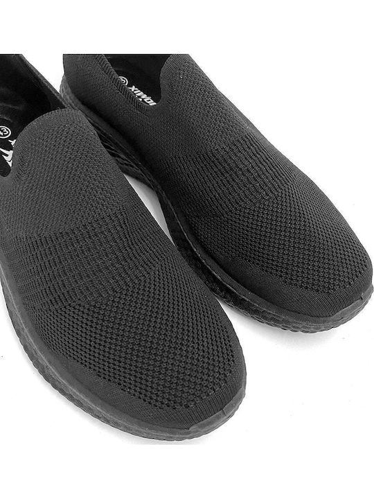 Stoff Herren Slip-Ons Schwarz