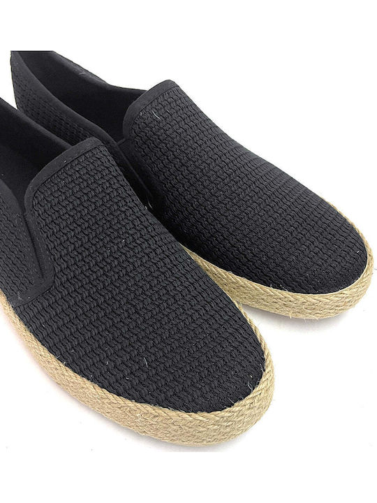 Stoff Herren Slip-Ons Schwarz