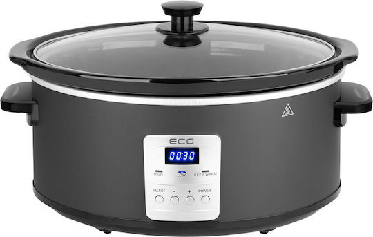 ECG Slow Cooker 270W with Capacity 6.5L Grey