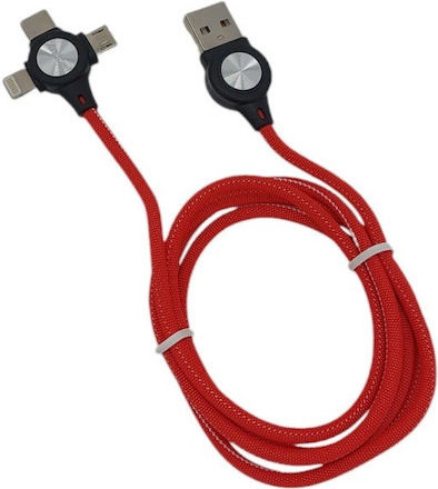 LED Cablu USB la Lightning / Type-C / micro USB cu mai multe porturi