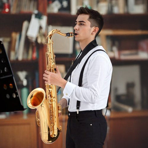 Vevor Tenor Saxophone Gold Brass B Flat Saxophone Kit Beginners Mouthpiece Case