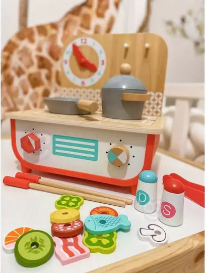 Tooky Toys Kids Wooden Kitchen for 3+ Years 23pcs