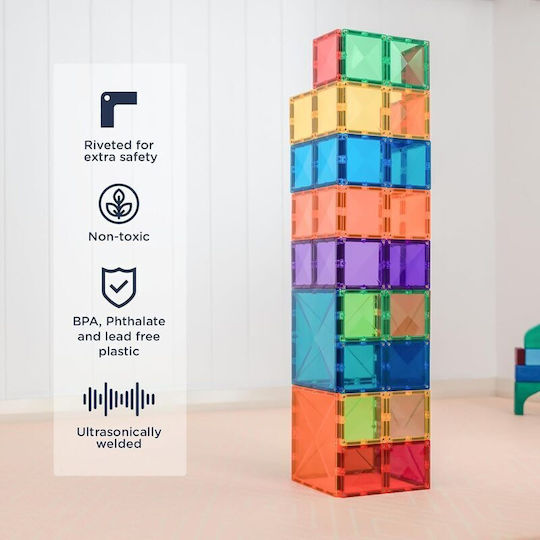 Connetix Magnetisches Bau- und Konstruktionsspielzeug Rainbow Square