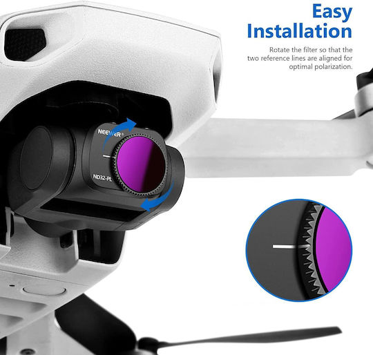 Set 5 Filtre Polarizante Nd Compatibile Dji Mavic Mini Mini 2/mini Se Inclusiv Nd4pl Nd8pl Nd16pl Nd32pl Nd64pl Laveta Profesională de Curățare Carcasă de Depozitare Neewer