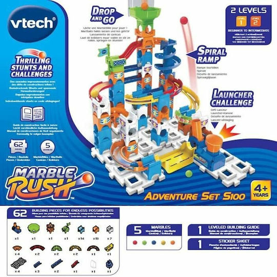 Vtech Jucărie De Construcții Construcții Din Plastic Marble Rush Adventure Pentru Copii 3+ Ani