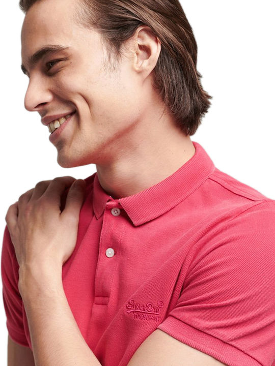 Superdry Polo T-shirt Φούξια Superdry Polo T-shirt Φούξια