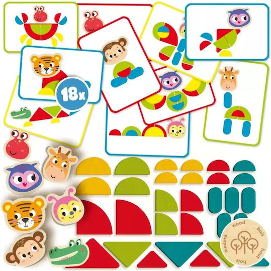 Ses Creative Creating Animal Shapes Montessori Εκπαιδευτικό Παιχνίδι Γνώσεων για 3+ Ετών