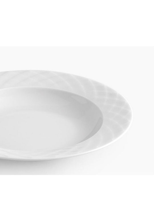Ionia Plate Soup made of Porcelain White with Diameter 22.5cm