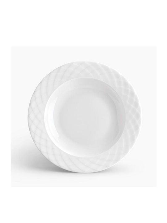 Ionia Plate Soup made of Porcelain White with Diameter 22.5cm