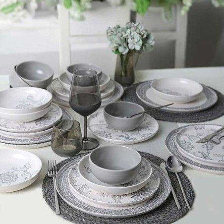Marva Plate Desert Ceramic White with Diameter 22cm 6pcs