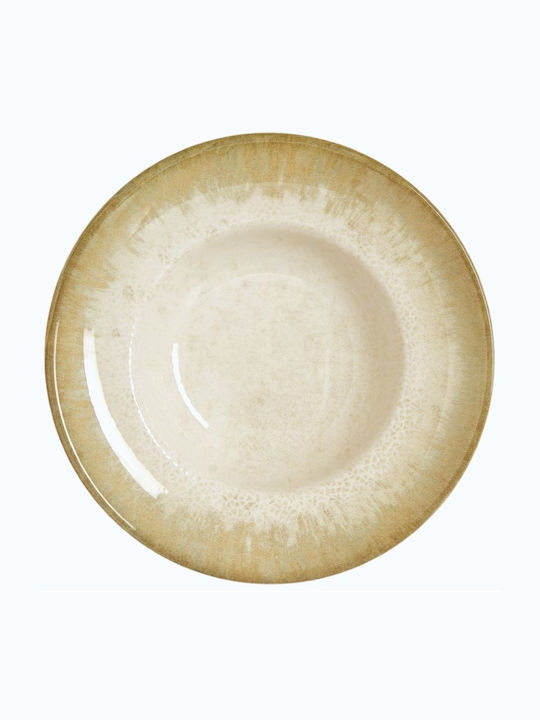 By Bone Ambience Teller Untiefe aus Porzellan Gelb mit Durchmesser 27cm 6Stück