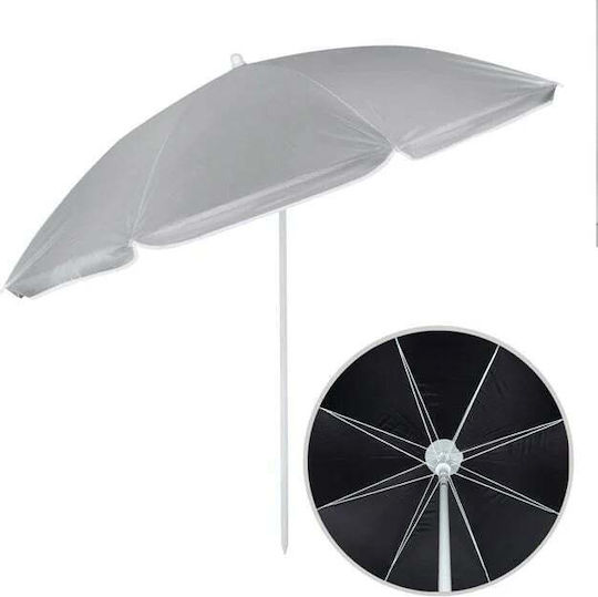 Umbrelă Plajă Protecție UV Upf 50+ Cadru Metalic Ø 1.80m Negru