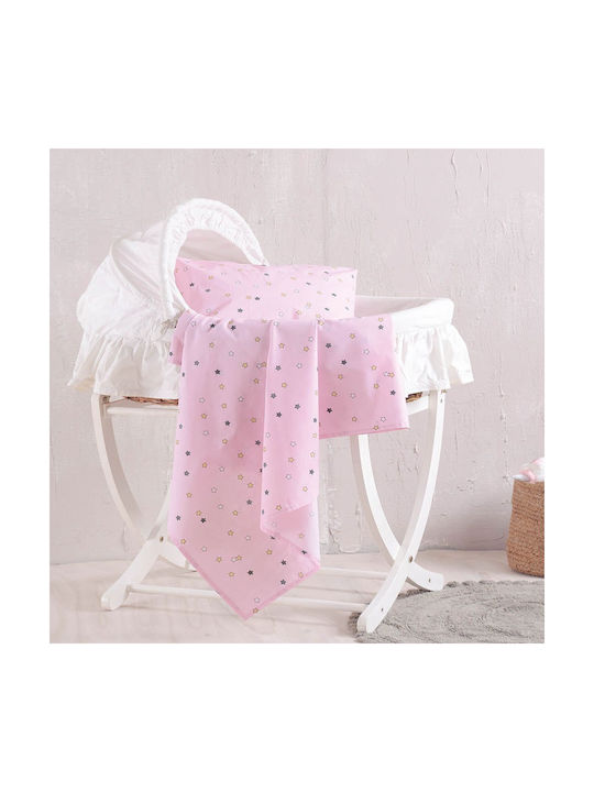 Rythmos Heart Baby Sheet Cradle Cotton Pink 80x110cm
