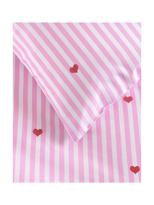 Rythmos Heart Baby Sheet Cradle Cotton Pink 80x110cm