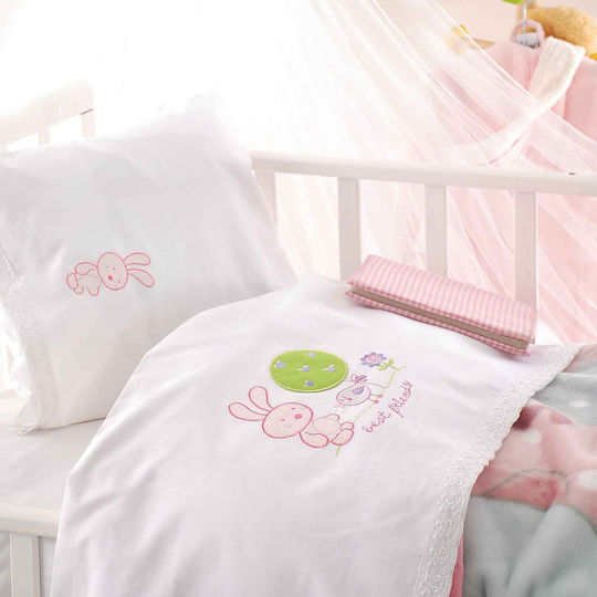 Rythmos Baby Bettlaken Sweet Summer Rosa 100x160cm