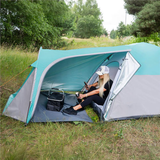 Campingzelt Tunnel Blau für 4 Personen 175x310x130cm