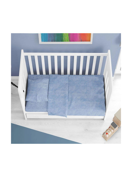 Dimcol Детски Чаршафи с Ластик Bebe Небесносиньо 70x140см