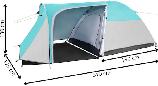 Campingzelt Tunnel Blau für 4 Personen 175x310x130cm