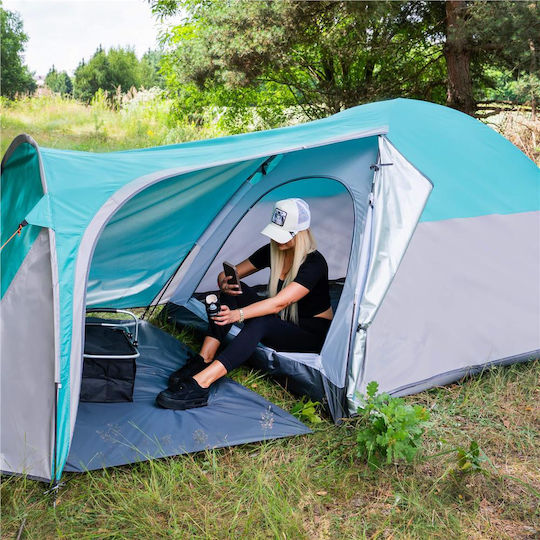 Campingzelt Tunnel Blau für 4 Personen 175x310x130cm