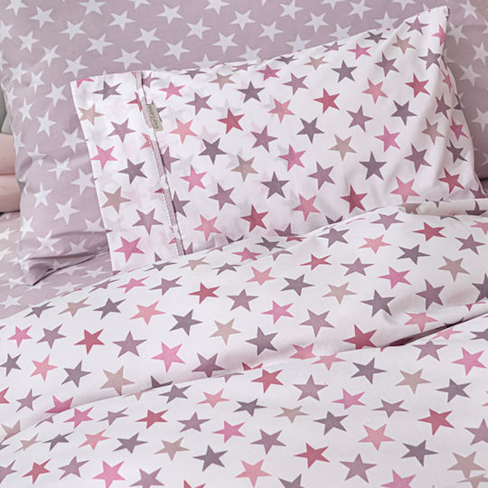 Guy Laroche Baby Sheets Set Crib Cotton Pudra Pink 115x170cm 3pcs