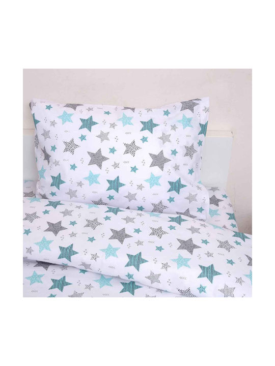 Viopros Baby Sheets Cradle Cotton Sirius White Fitted Set 80x100cm 2 Pieces