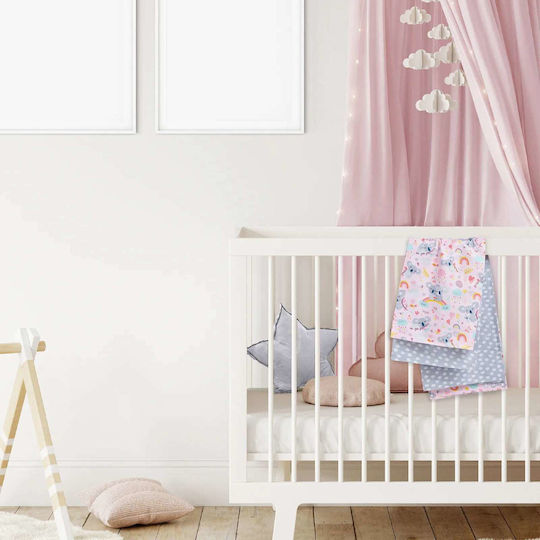 Das Home Koalla Hug Baby Sheets Set Cradle Cotton Gray 70x120cm 2pcs