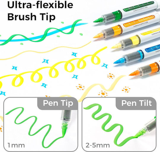 Ohuhu Nahuku Single Fine 24 Drawing Markers Vibrant Colors