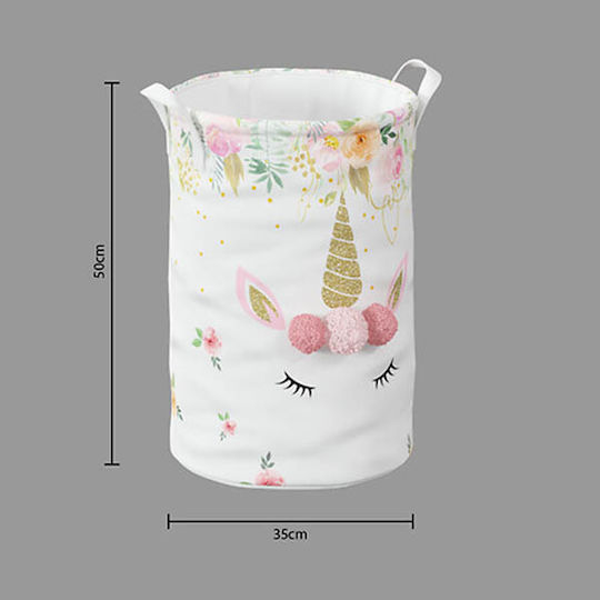 Atmosphera Kinder Wäschekorb aus Stoff Einhorn Mehrfarbig 35x50cm 1Stück
