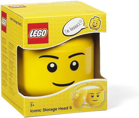 LEGO Children's Storage Box made of Plastic Head Yellow 16x16x18cm 1pcs