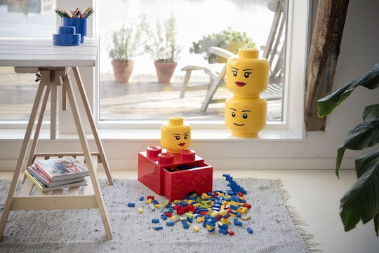 LEGO Children's Storage Box made of Plastic Head Yellow 16x16x18cm 1pcs