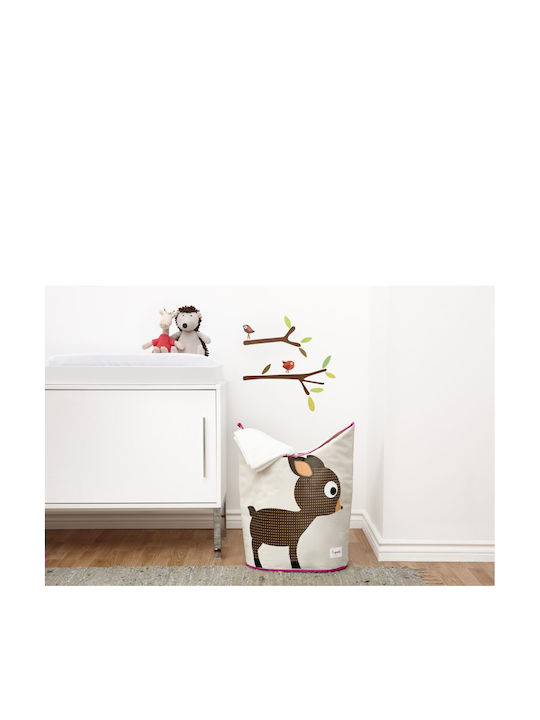 3 Sprouts Children's Laundry Basket made of Fabric Deer Brown 50x29x57cm 1pcs
