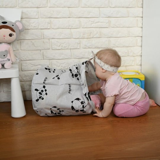 Akuku Kinder Aufbewahrungskorb Faltbar aus Stoff Beige 37x37x43cm 1Stück
