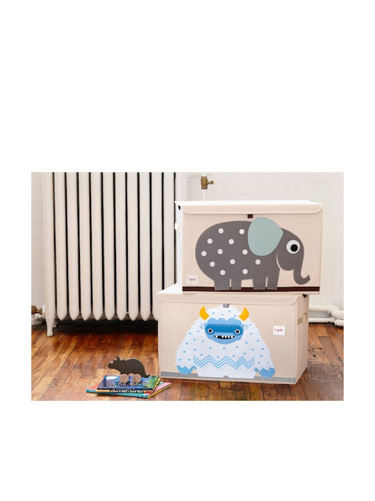 3 Sprouts Kids Fabric Foldable Toy Storage Box Yeti Beige 61x37x38cm