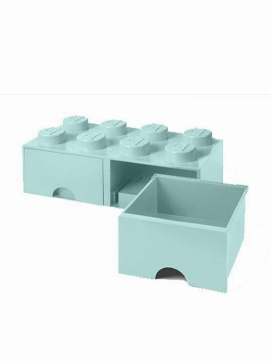 LEGO Children's Storage Box made of Plastic 8 Knobs Turquoise 50x25x17cm 1pcs