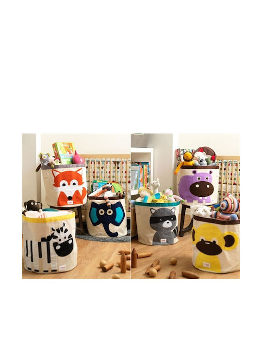 3 Sprouts Children's Storage Basket made of Fabric Bear Brown 43x43x45cm 1pcs