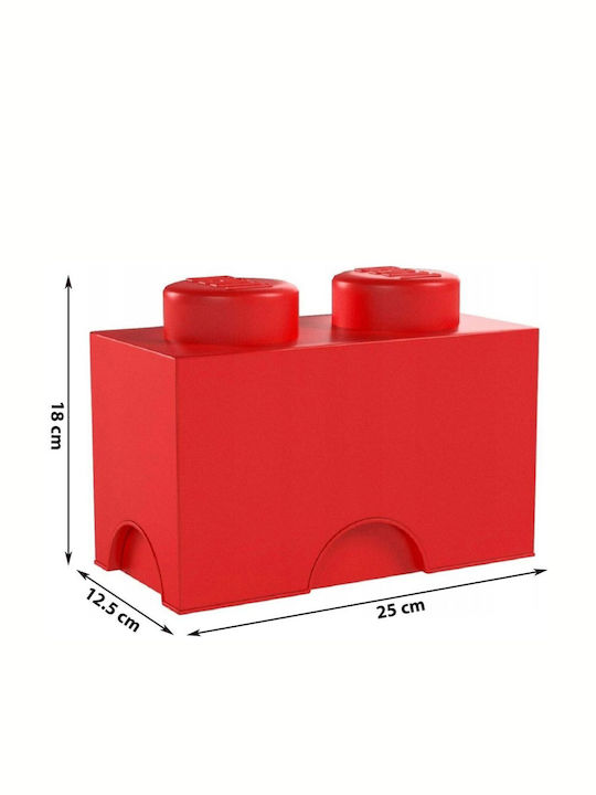 LEGO Children's Storage Box made of Plastic 2-Stud Red 25x12x18cm 1pcs