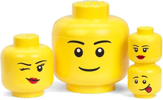 LEGO Kinder Aufbewahrungsbox aus Kunststoff Head Gelb 16x16x18cm 1Stück