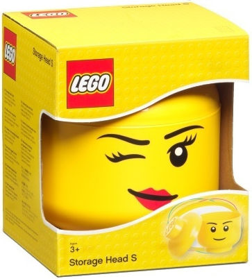 LEGO Kinder Aufbewahrungsbox aus Kunststoff Head Gelb 16x16x18cm 1Stück