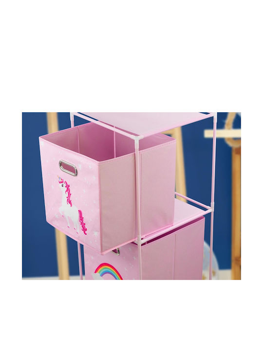 Koopman Spielzeug Aufbewahrungssystem aus Stoff Rosa 35x35x102cm 1Stück