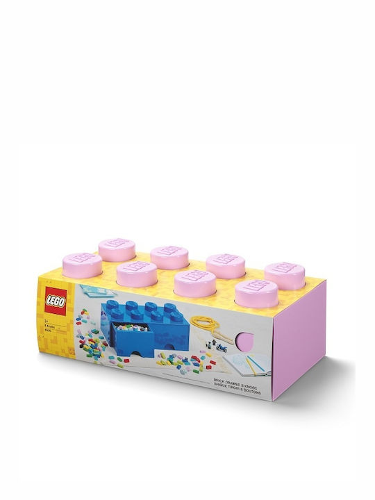 LEGO Kinder Aufbewahrungsbox aus Kunststoff 8 Knobs Rosa 50x25x17cm 1Stück