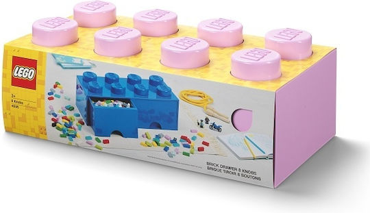 LEGO Kinder Aufbewahrungsbox aus Kunststoff 8 Knobs Rosa 50x25x17cm 1Stück