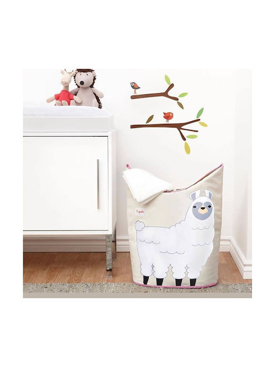 3 Sprouts Детска кошница за играчки Llama Бял 50x29x57см 1бр