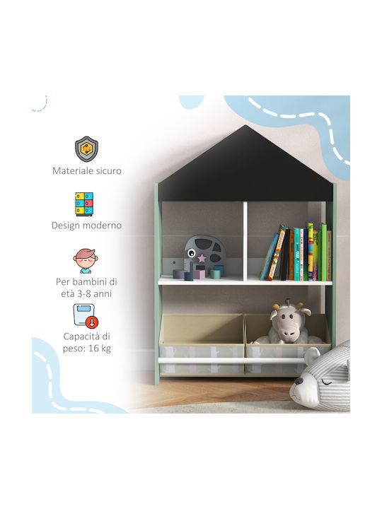 Zonekiz Children's Storage Box made of Wood Green 1pcs