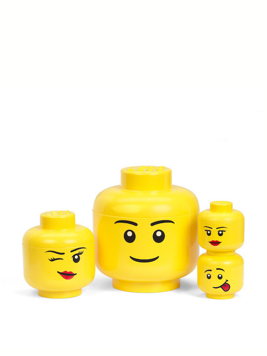 LEGO Παιδικό Κουτί Αποθήκευσης από Πλαστικό Head Κίτρινο 10x10x11cm