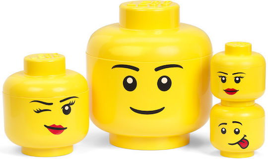 LEGO Children's Storage Box made of Plastic Head Yellow 10x10x11cm 1pcs