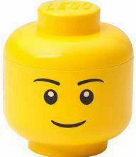 LEGO Children's Storage Box made of Plastic Head Yellow 10x10x11cm 1pcs