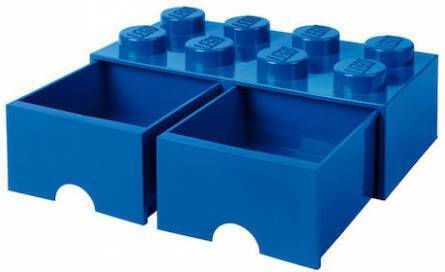 LEGO Children's Storage Box made of Plastic Brick Blue 50x25x18cm 1pcs