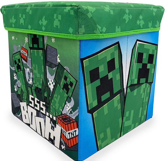 Mojang Minecraft Hocker-Box 28 30x30x30 Grün 100% Polyester